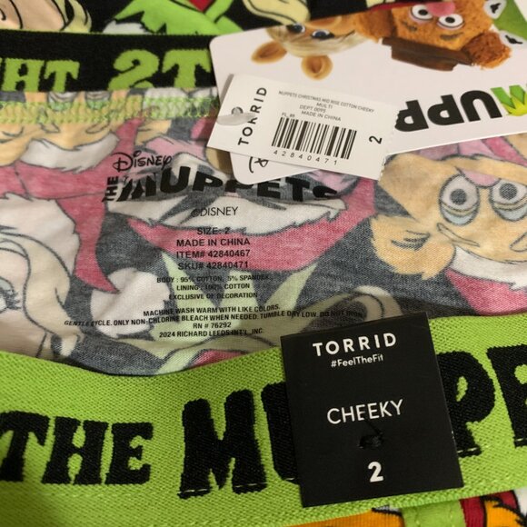 Torrid Cheeky Panties Underwear The Muppets Christmas Kermit Plus Size 2 18 20 - Picture 4 of 4